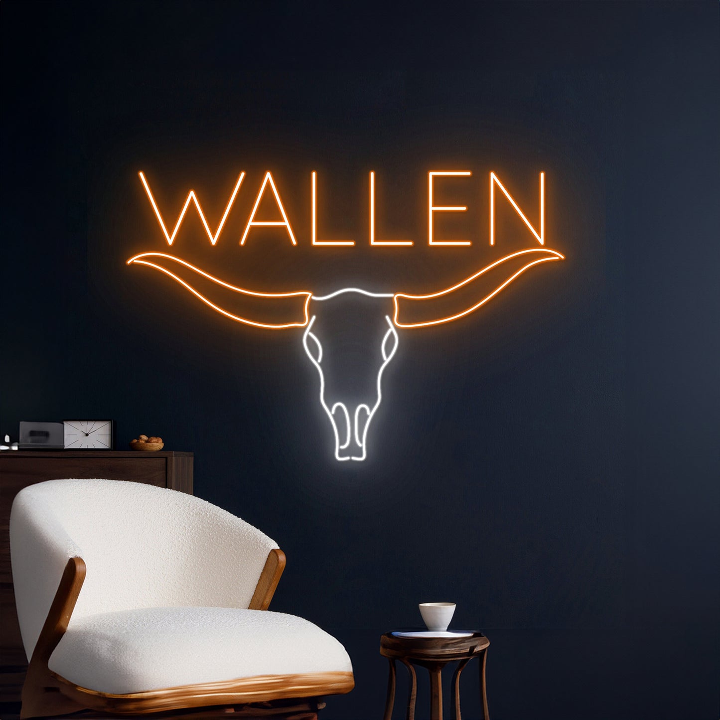 Wallen Bull Skull Neon Sign Room Wall Art Decor