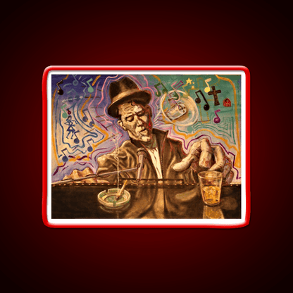 Waltzing Waits Aka Tom Waits Whiskey Drink Bar Led Neon Sign Rgb Color - Shineneon
