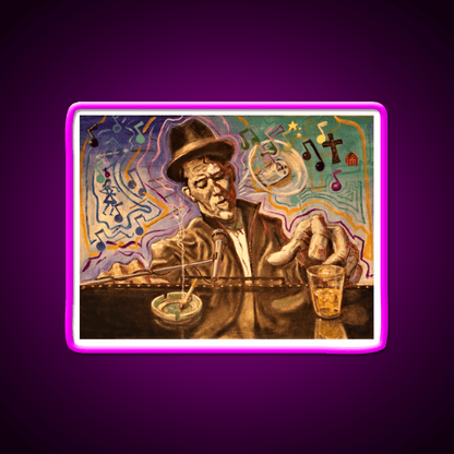 Waltzing Waits Aka Tom Waits Whiskey Drink Bar Led Neon Sign Rgb Color - Shineneon