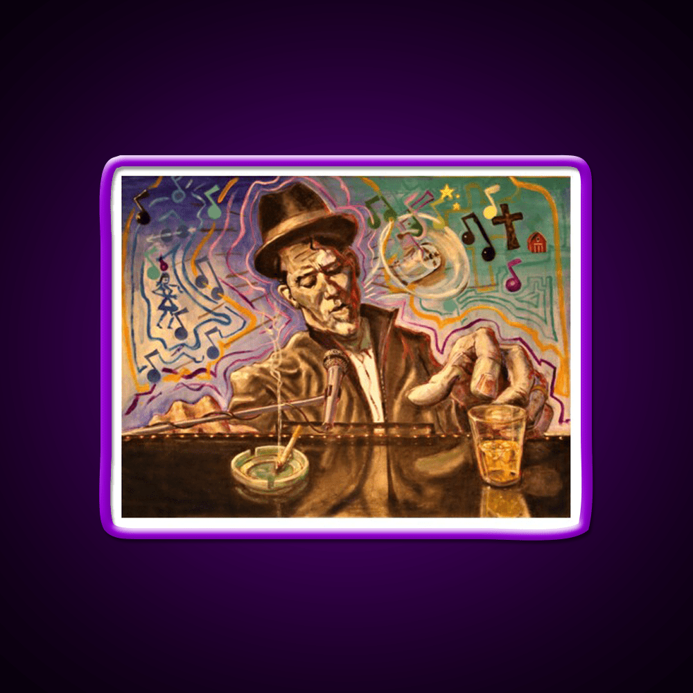 Waltzing Waits Aka Tom Waits Whiskey Drink Bar Led Neon Sign Rgb Color - Shineneon