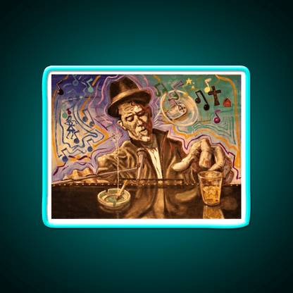Waltzing Waits Aka Tom Waits Whiskey Drink Bar Led Neon Sign Rgb Color - Shineneon