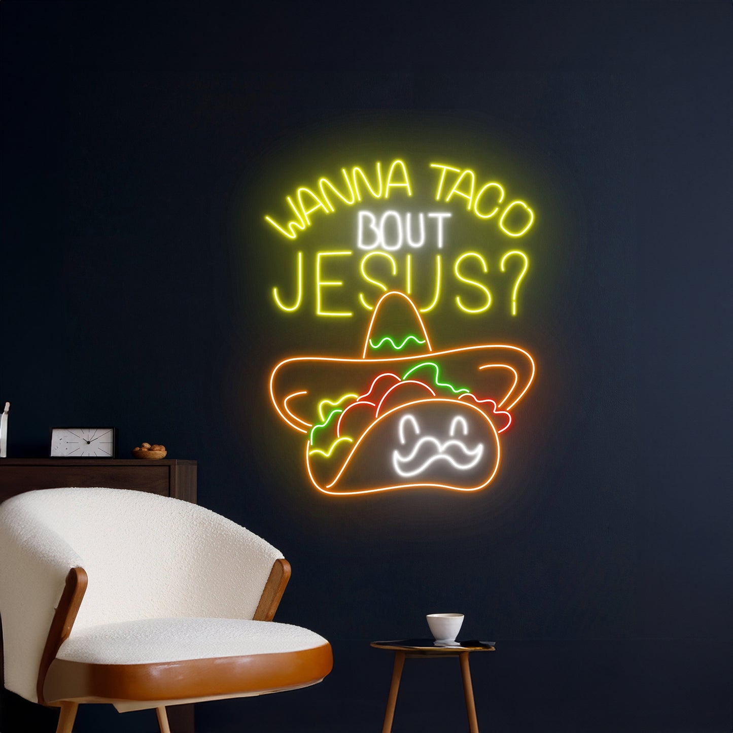 Wanna Taco Bout Jesus Neon Sign Room Wall Decor