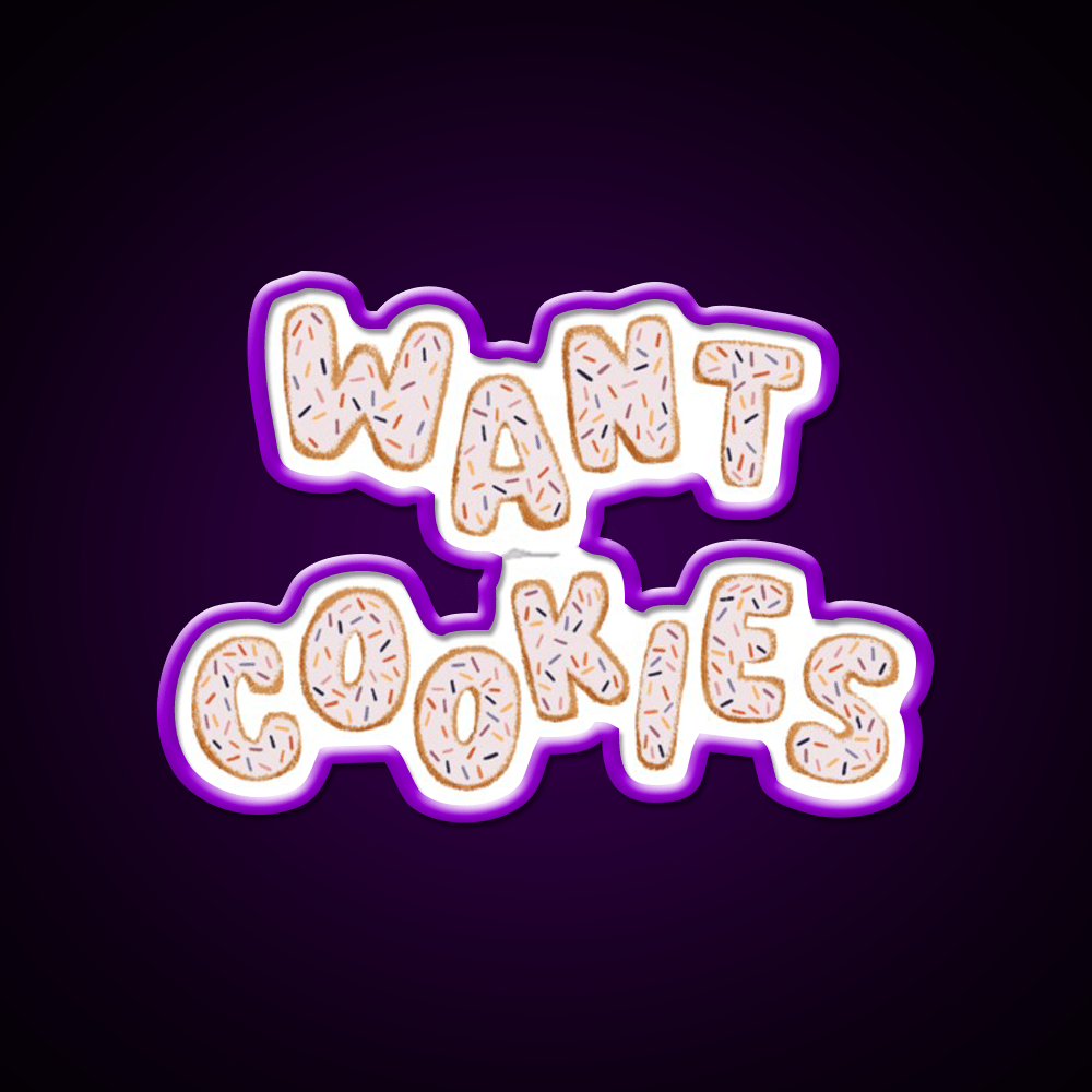 Want Cookies Lettering Pink Snack Food Led Neon Sign Rgb Color - Shineneon