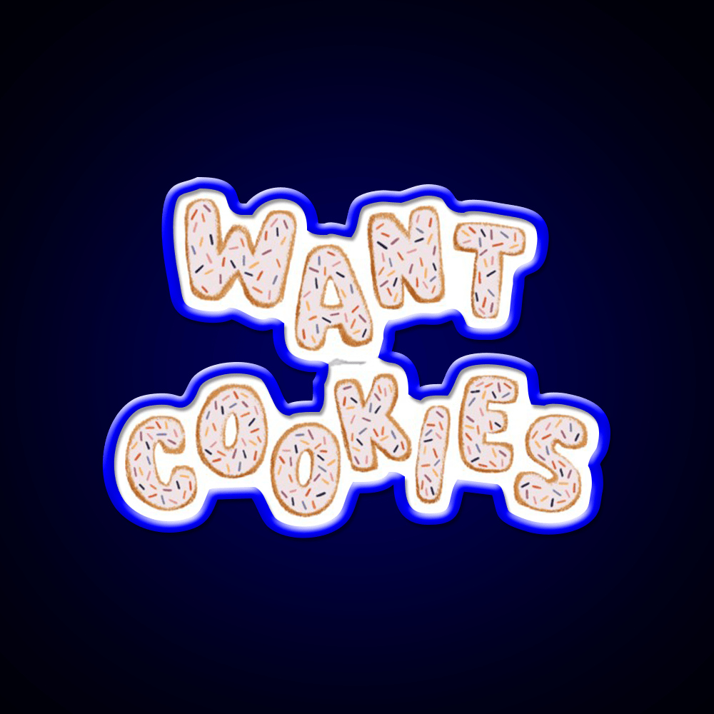Want Cookies Lettering Pink Snack Food Led Neon Sign Rgb Color - Shineneon