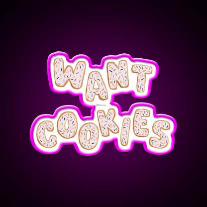 Want Cookies Lettering Pink Snack Food Led Neon Sign Rgb Color - Shineneon