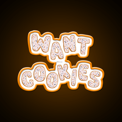 Want Cookies Lettering Pink Snack Food Led Neon Sign Rgb Color - Shineneon