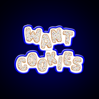 Want Cookies Lettering Snack Food Led Neon Sign Rgb Color - Shineneon