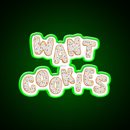 Want Cookies Lettering Snack Food Led Neon Sign Rgb Color - Shineneon