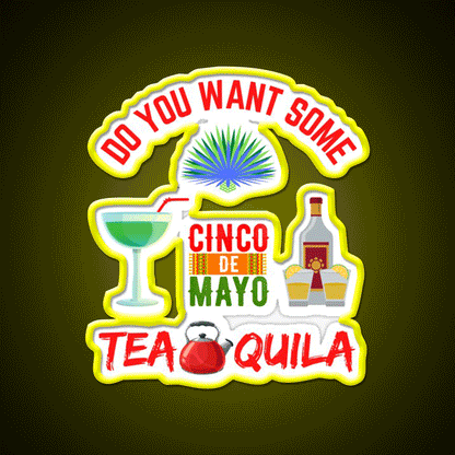 Want Some Tequila Party Drink Tequila Led Neon Sign Rgb Color - Custom LED neon sign front view