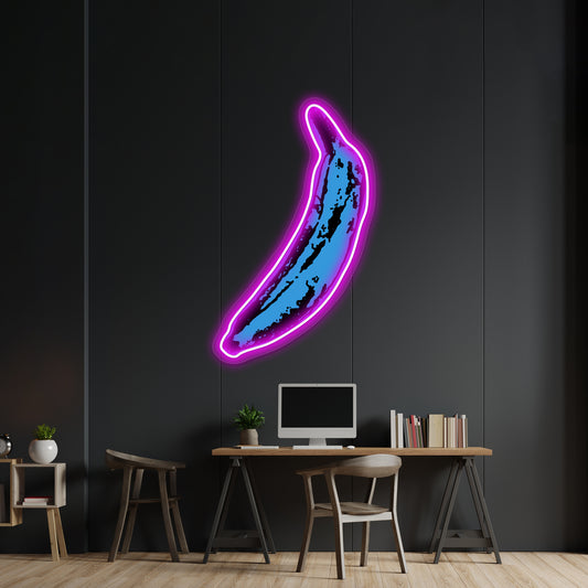 Warhol Banana Blue Artwork Neon Signs Custom