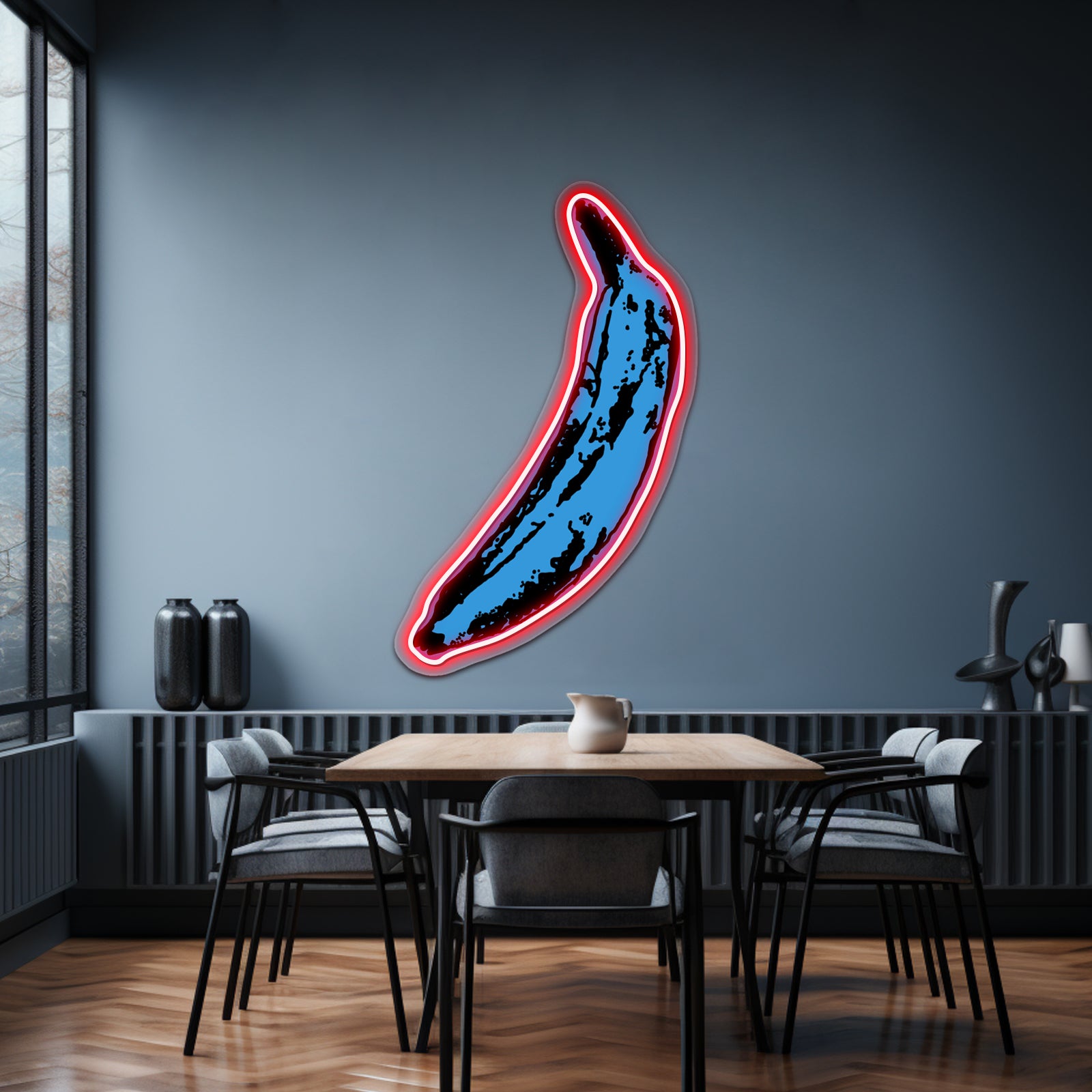 Warhol Banana Blue Artwork Neon Signs Custom | Shineneon