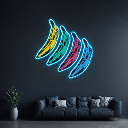 Warhol Banana Multi Color Artwork Neon Signs Custom