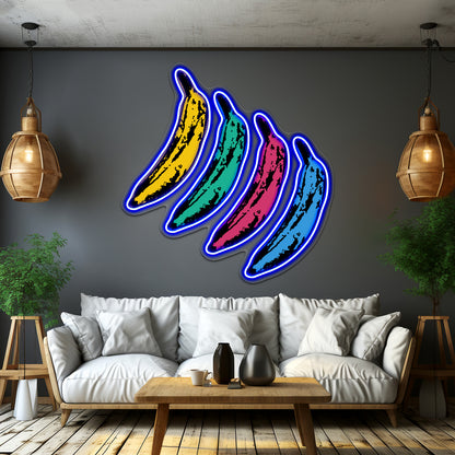 Warhol Banana Multi Color Artwork Neon Signs Custom