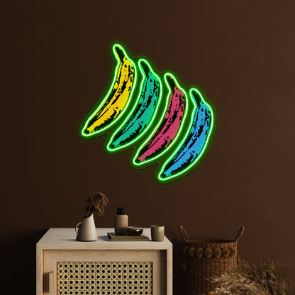 Warhol Banana Multi Color Artwork Neon Signs Custom