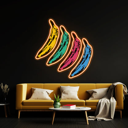 Warhol Banana Multi Color Artwork Neon Signs Custom | Shineneon