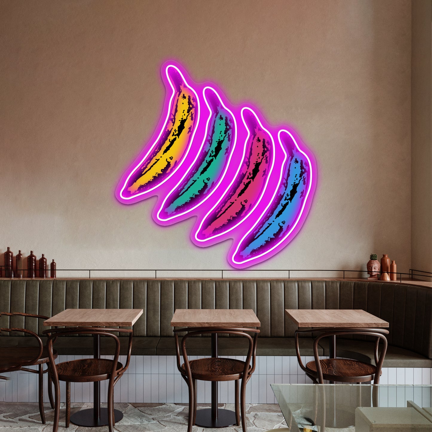 Warhol Banana Multi Color Artwork Neon Signs Custom