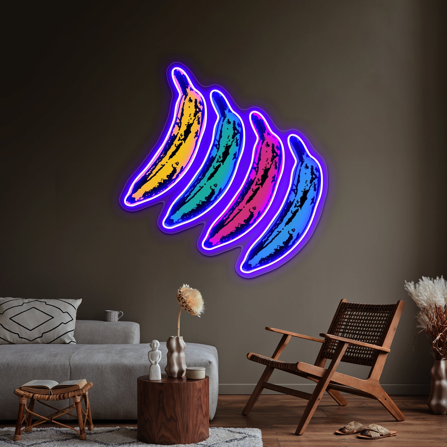 Warhol Banana Multi Color Artwork Neon Signs Custom