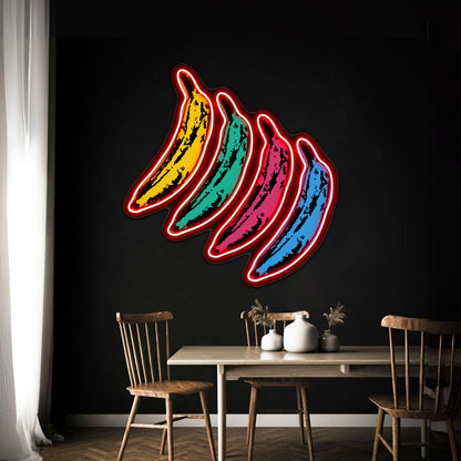 Warhol Banana Multi Color Artwork Neon Signs Custom