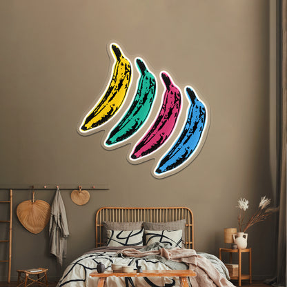 Warhol Banana Multi Color Artwork Neon Signs Custom