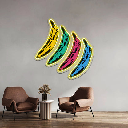 Warhol Banana Multi Color Artwork Neon Signs Custom