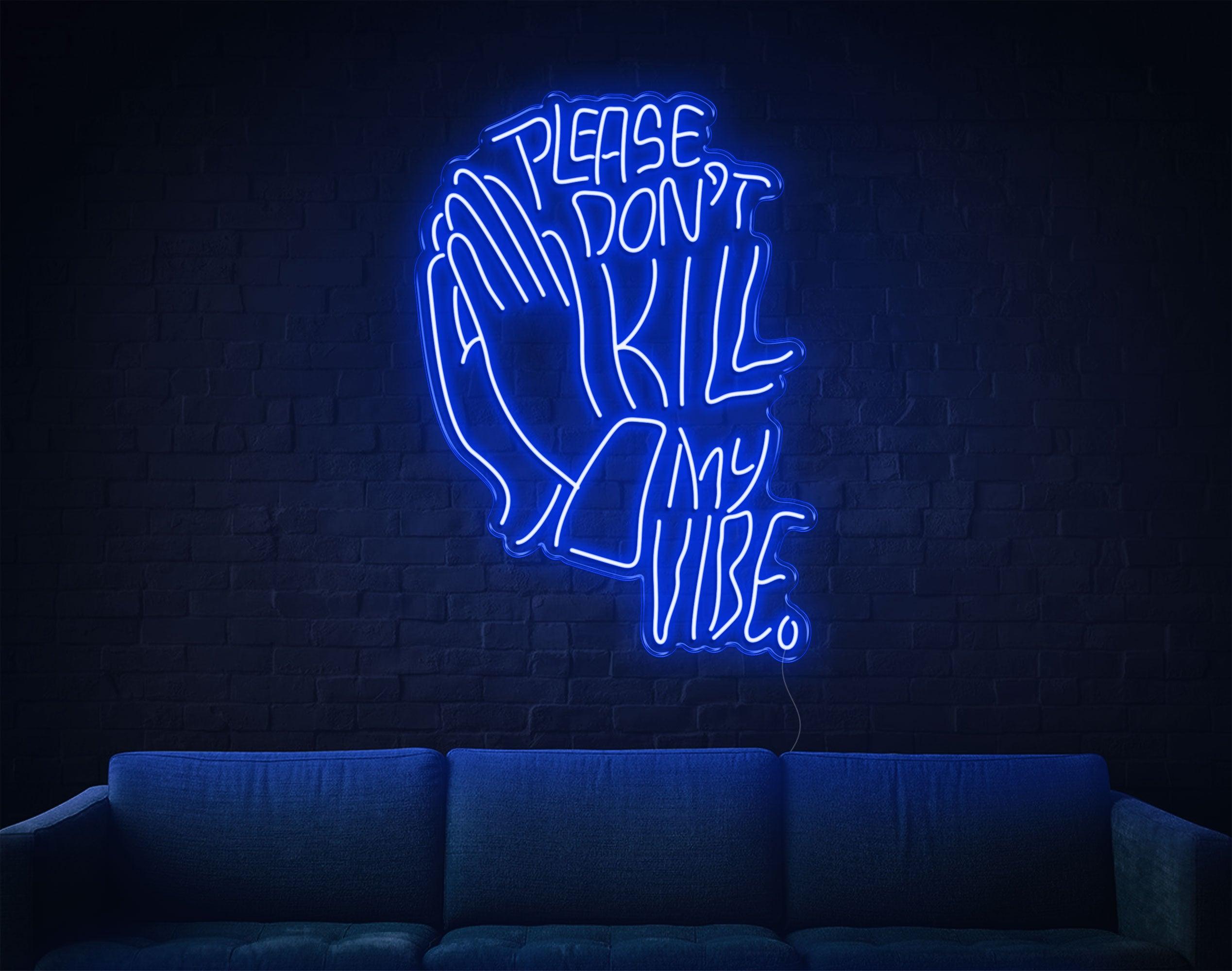 Warm Amber Prayer Hands Please Dont Kill My Vibe Led Neon Sign For Home Decor | Shineneon