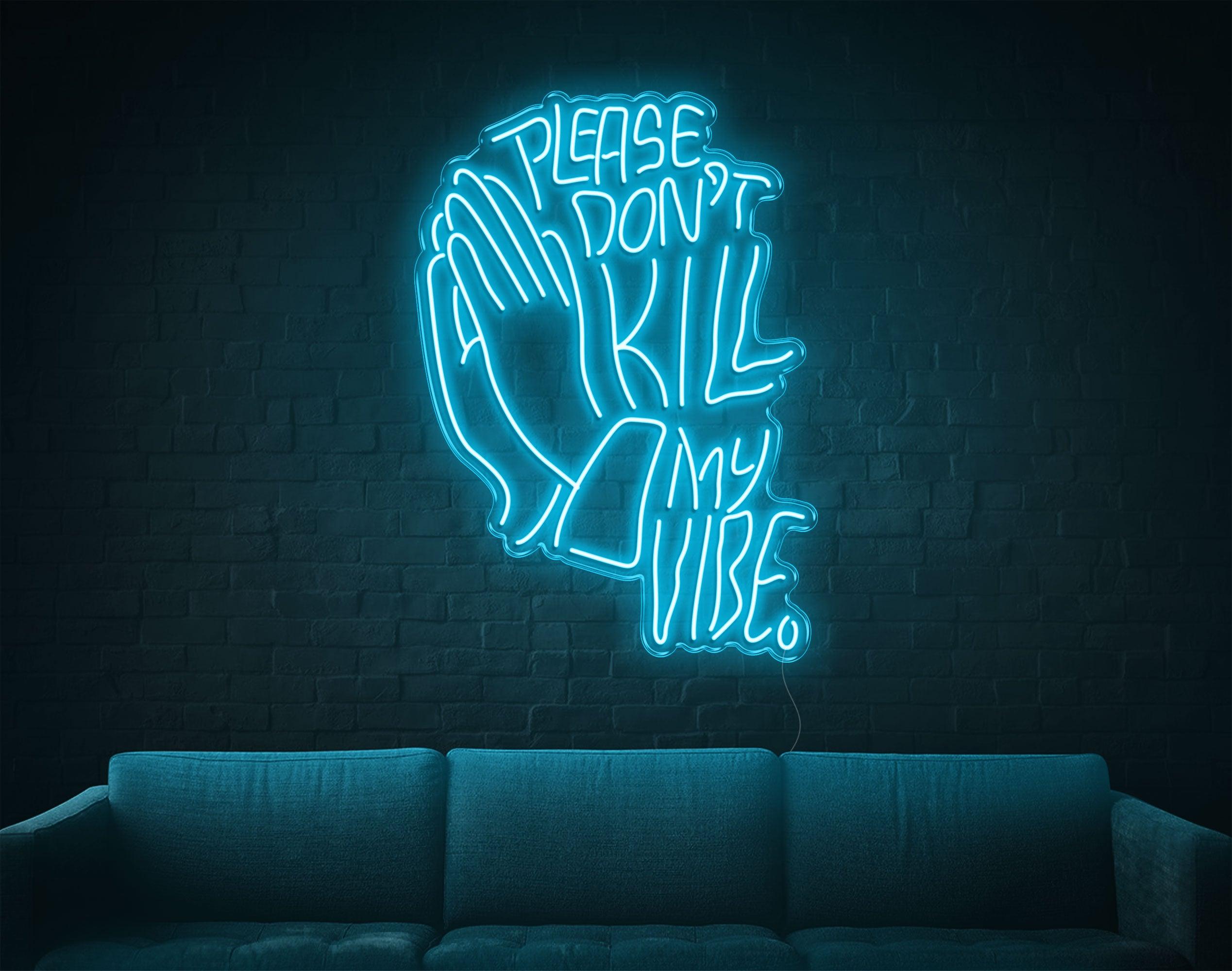 Warm Amber Prayer Hands Please Dont Kill My Vibe Led Neon Sign For Home Decor | Shineneon