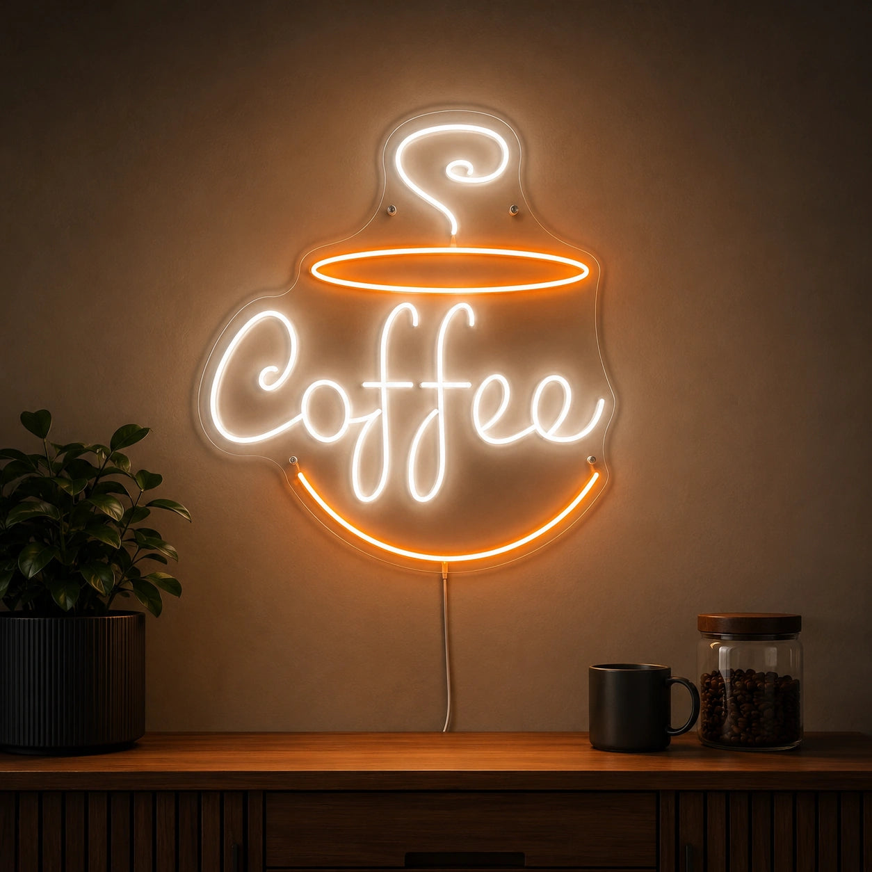 Warm Coffee Wall Neon Sign LED Neon Sign high-converting product image