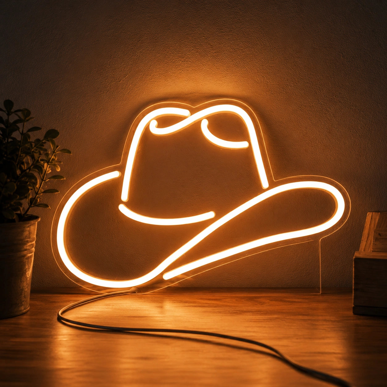 Warm Cowboy Hat Neon Sign LED Neon Sign high-converting product image