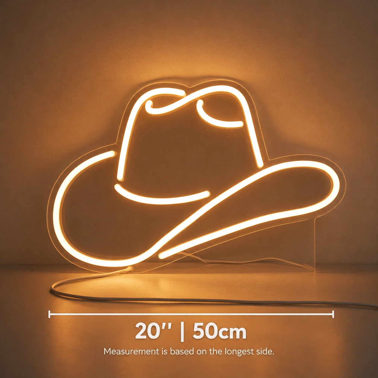 Warm Cowboy Hat Neon Sign LED Neon Sign size image