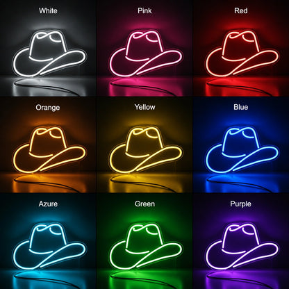 Warm Cowboy Hat Neon Sign LED Neon Sign color grid