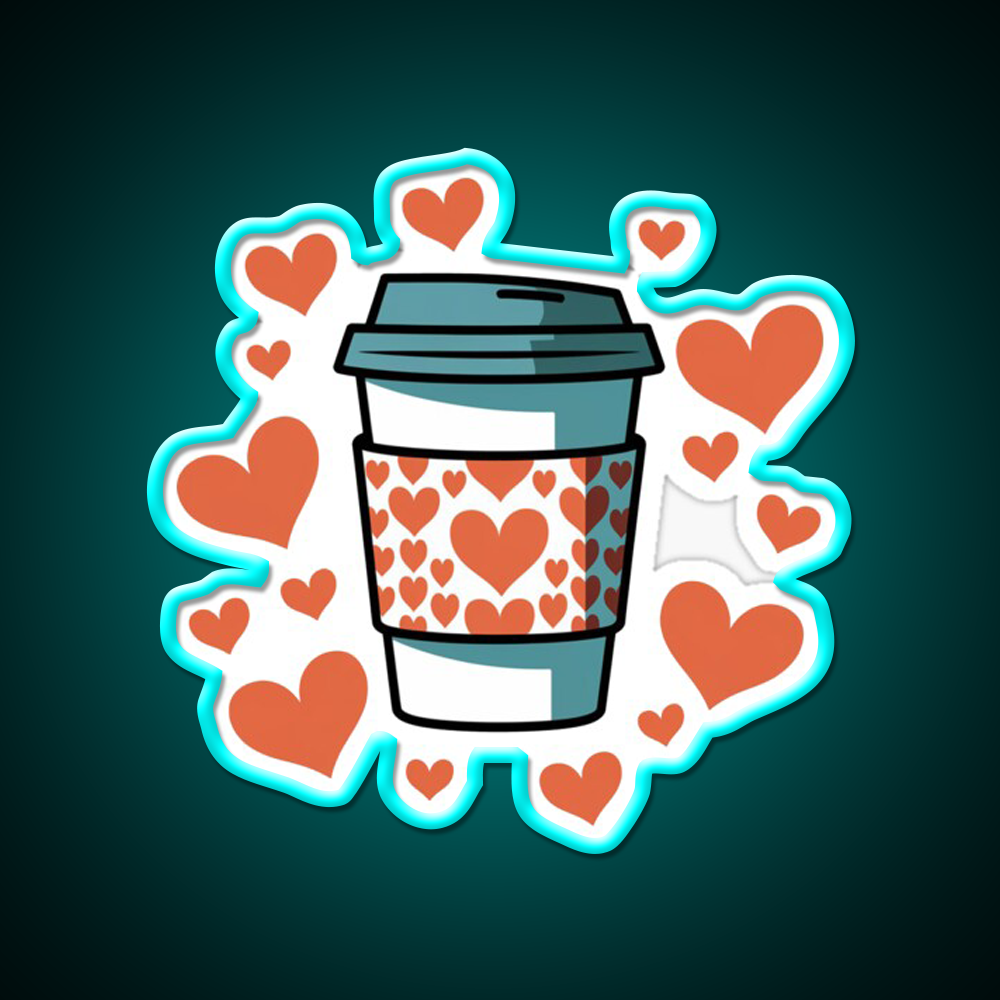 Warm Hearts Warm Coffee Cafe Led Neon Sign Espresso Bar Art Rgb Color