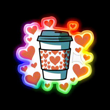 Warm Hearts Warm Coffee Cafe Led Neon Sign Espresso Bar Art Rgb Color