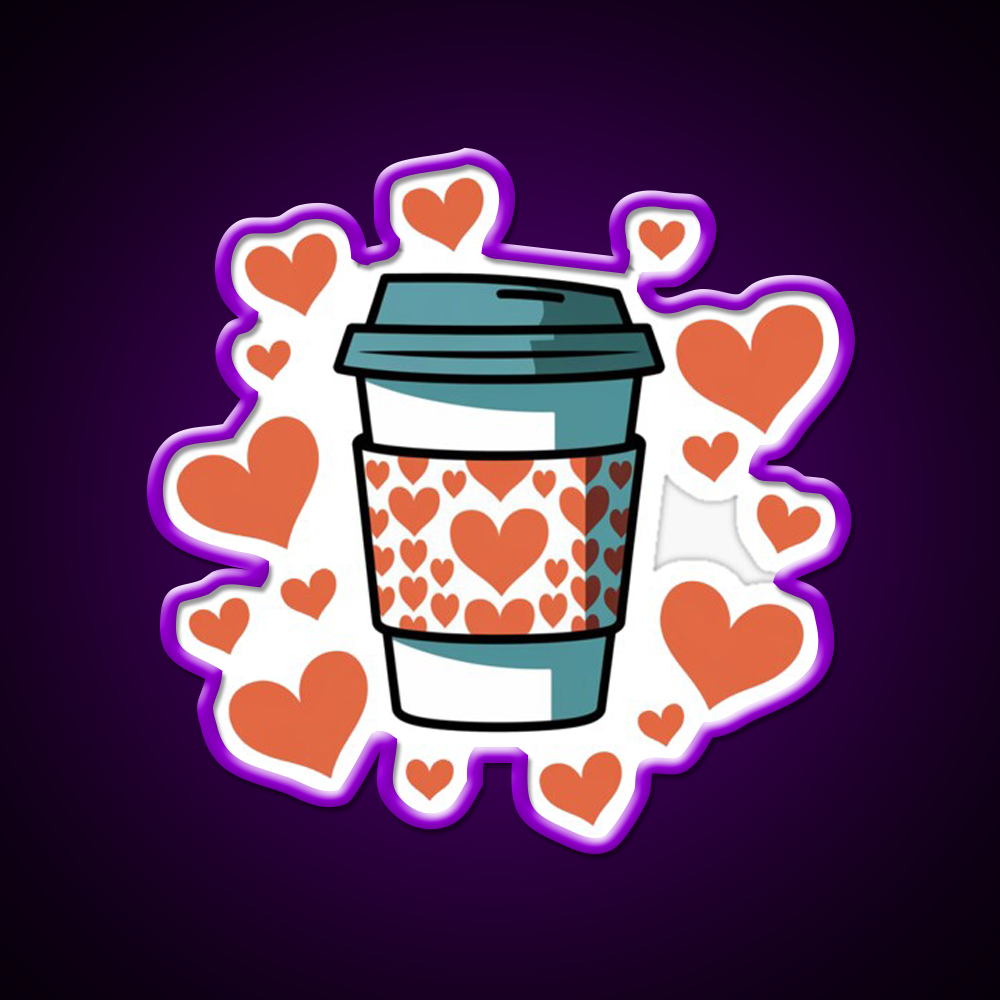 Warm Hearts Warm Coffee Cafe Led Neon Sign Espresso Bar Art Rgb Color