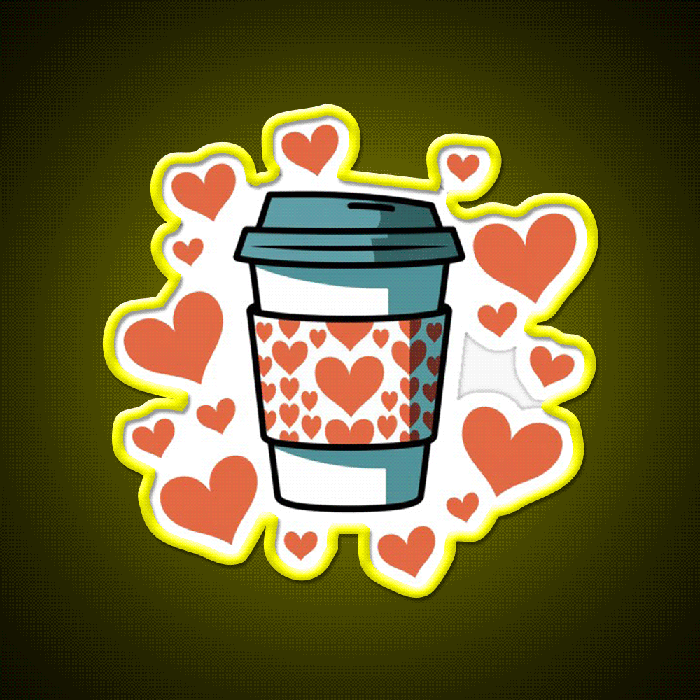 Warm Hearts Warm Coffee Cafe Led Neon Sign Espresso Bar Art Rgb Color