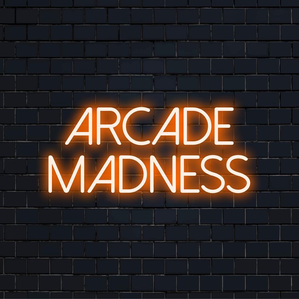 Warm Orange Arcade Madness Led Neon Sign For Retro Arcade Bar Decor | Shineneon