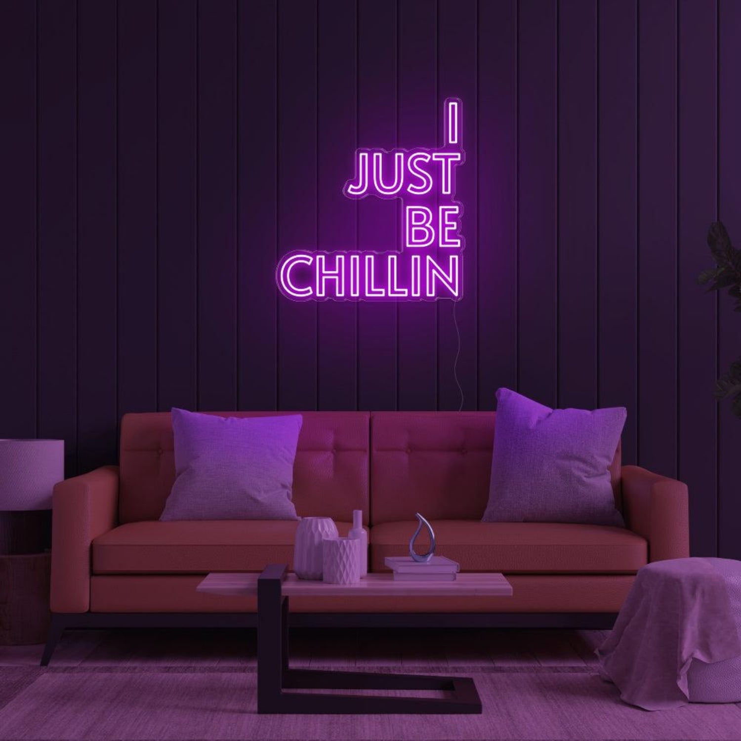 Warm Orange I Just Be Chillin Led Neon Sign For Indoor Living Room Decor | Shineneon