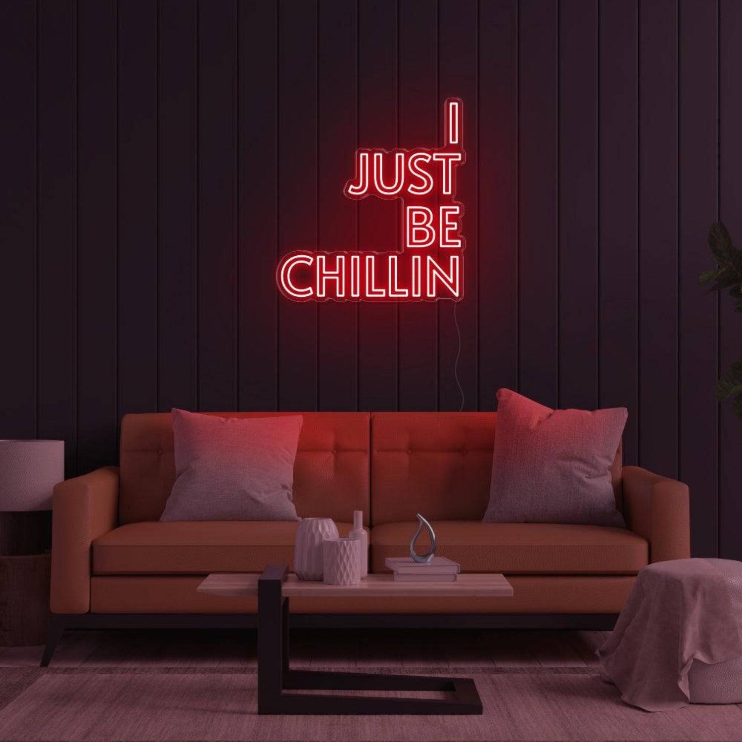 Warm Orange I Just Be Chillin Led Neon Sign For Indoor Living Room Decor | Shineneon