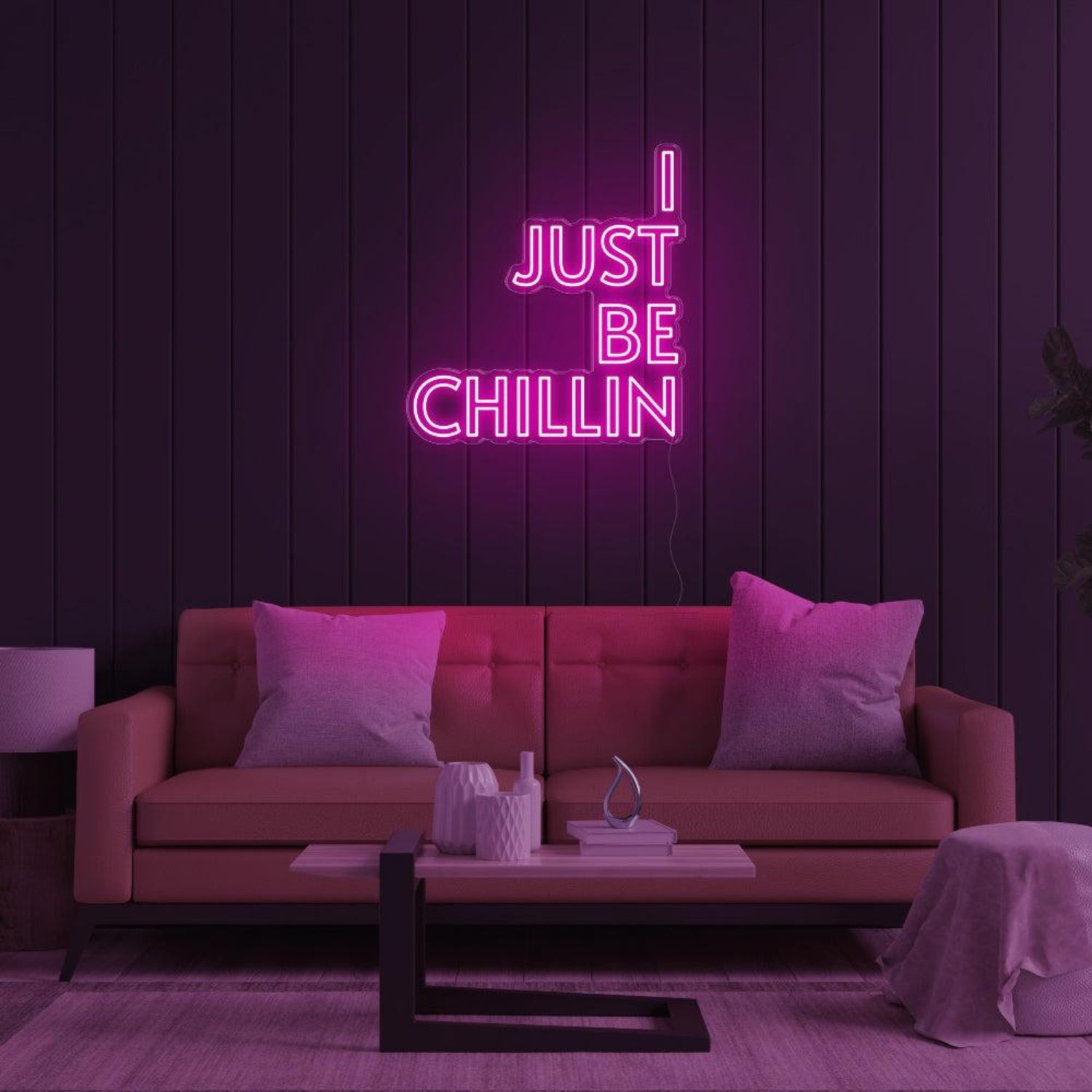 Warm Orange I Just Be Chillin Led Neon Sign For Indoor Living Room Decor | Shineneon