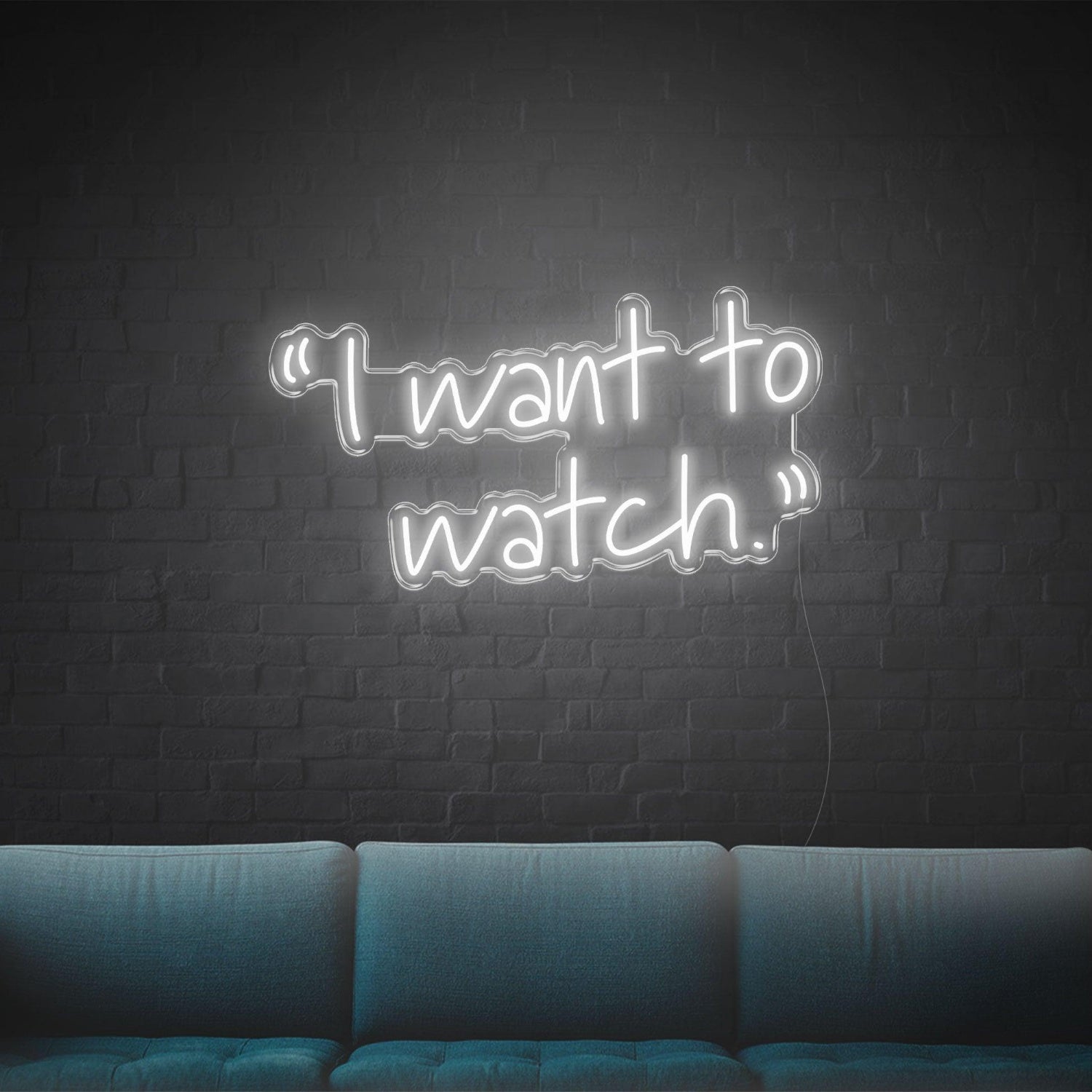 Warm Orange Script I Want To Watch Led Neon Sign For Cozy Living Room | Shineneon