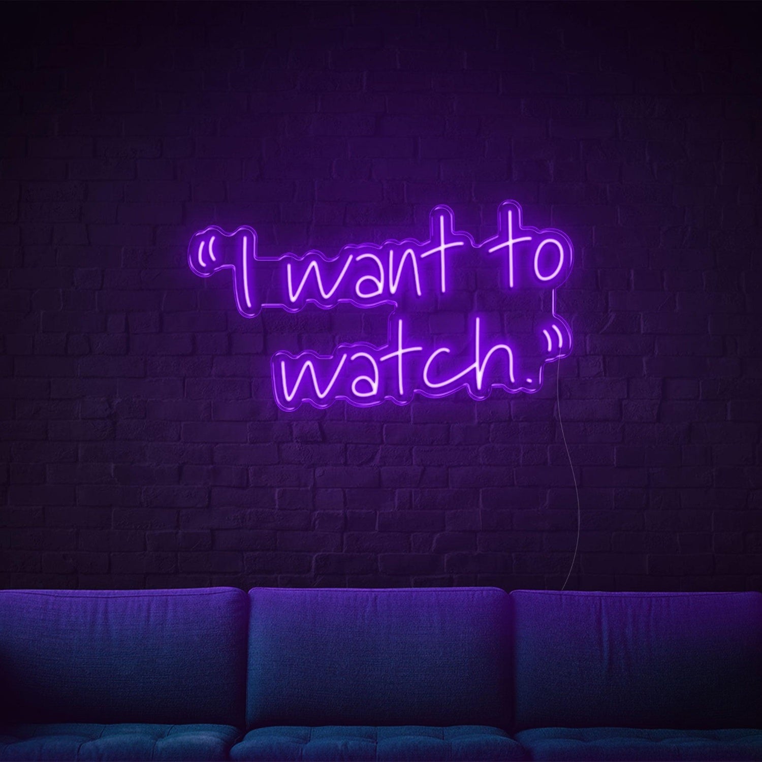 Warm Orange Script I Want To Watch Led Neon Sign For Cozy Living Room | Shineneon