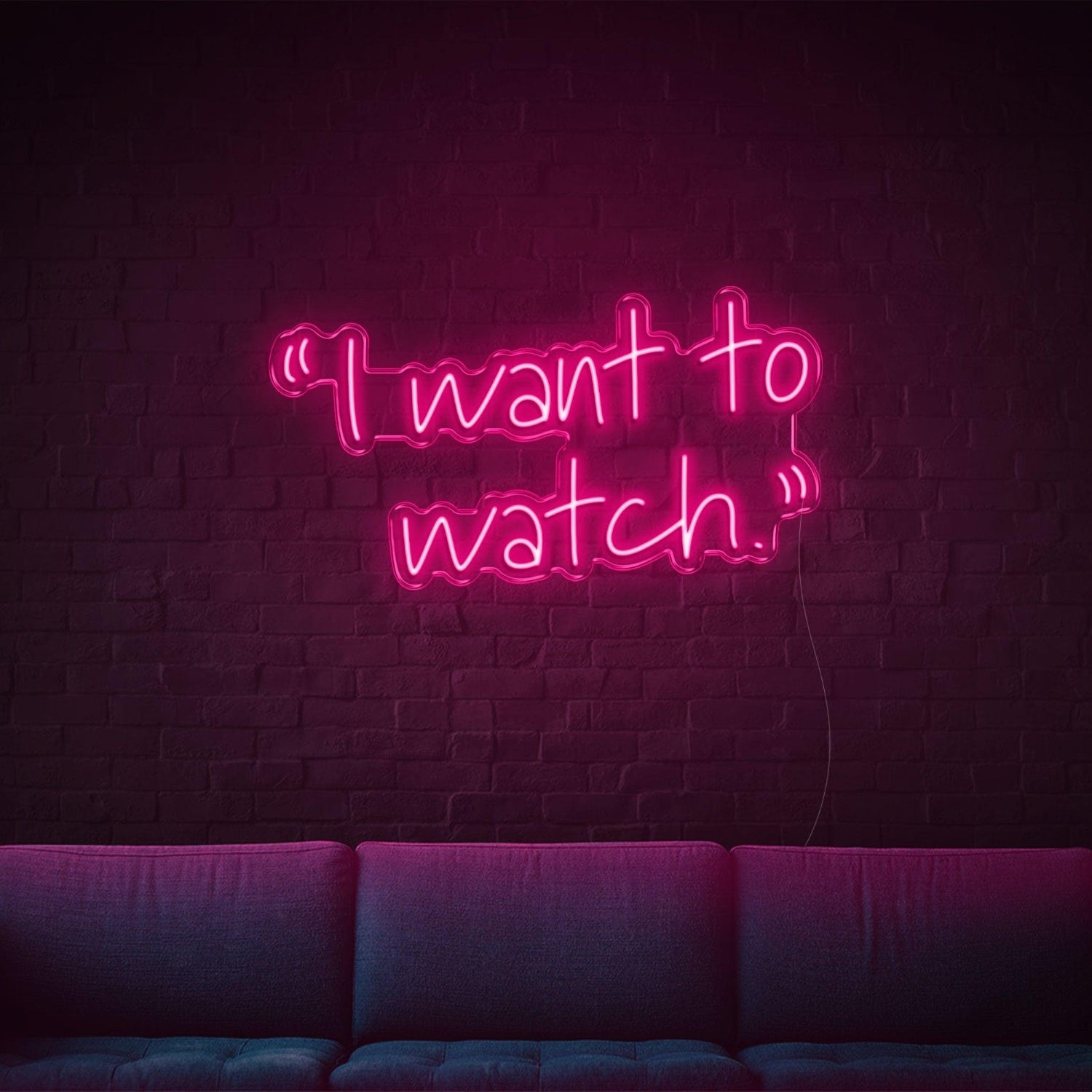 Warm Orange Script I Want To Watch Led Neon Sign For Cozy Living Room | Shineneon