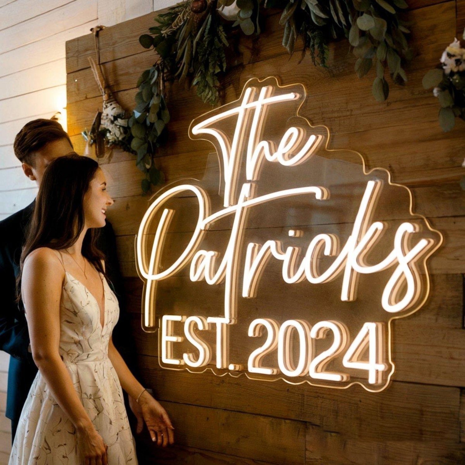 Warm White Custom Text Led Neon Sign For Wedding Anniversary Decor | Shineneon