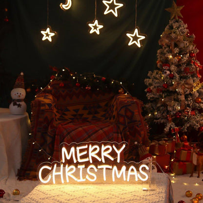 Warm White Merry Christmas Led Neon Sign Festive Indoor Holiday Decor | Shineneon