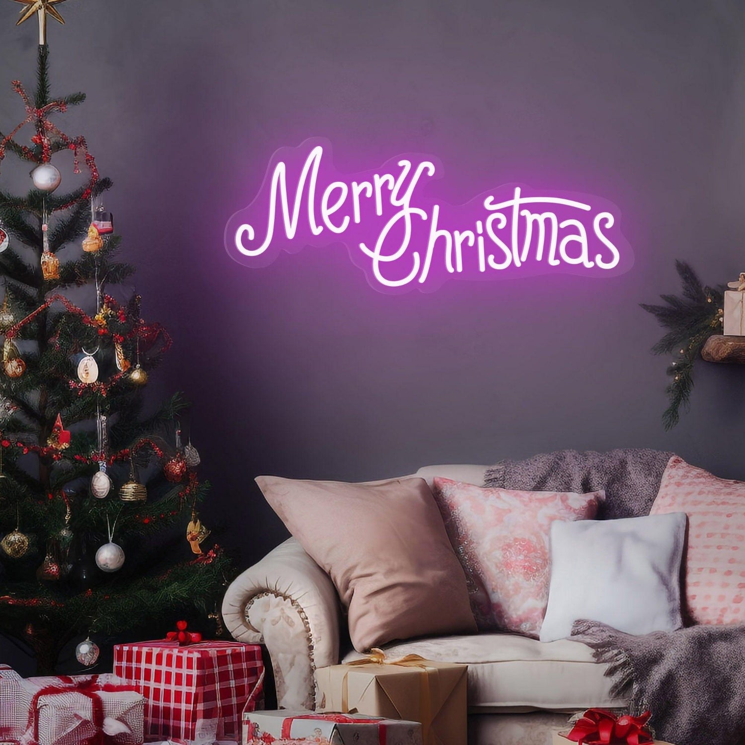 Warm White Merry Christmas Led Neon Sign For Indoor Holiday Decor | Shineneon