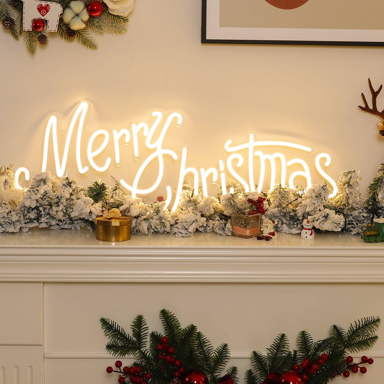 Warm White Merry Christmas Led Neon Sign For Indoor Holiday Decor | Shineneon