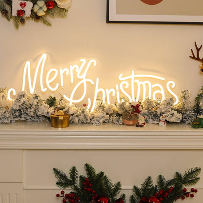 Warm White Merry Christmas Led Neon Sign For Indoor Holiday Decor | Shineneon