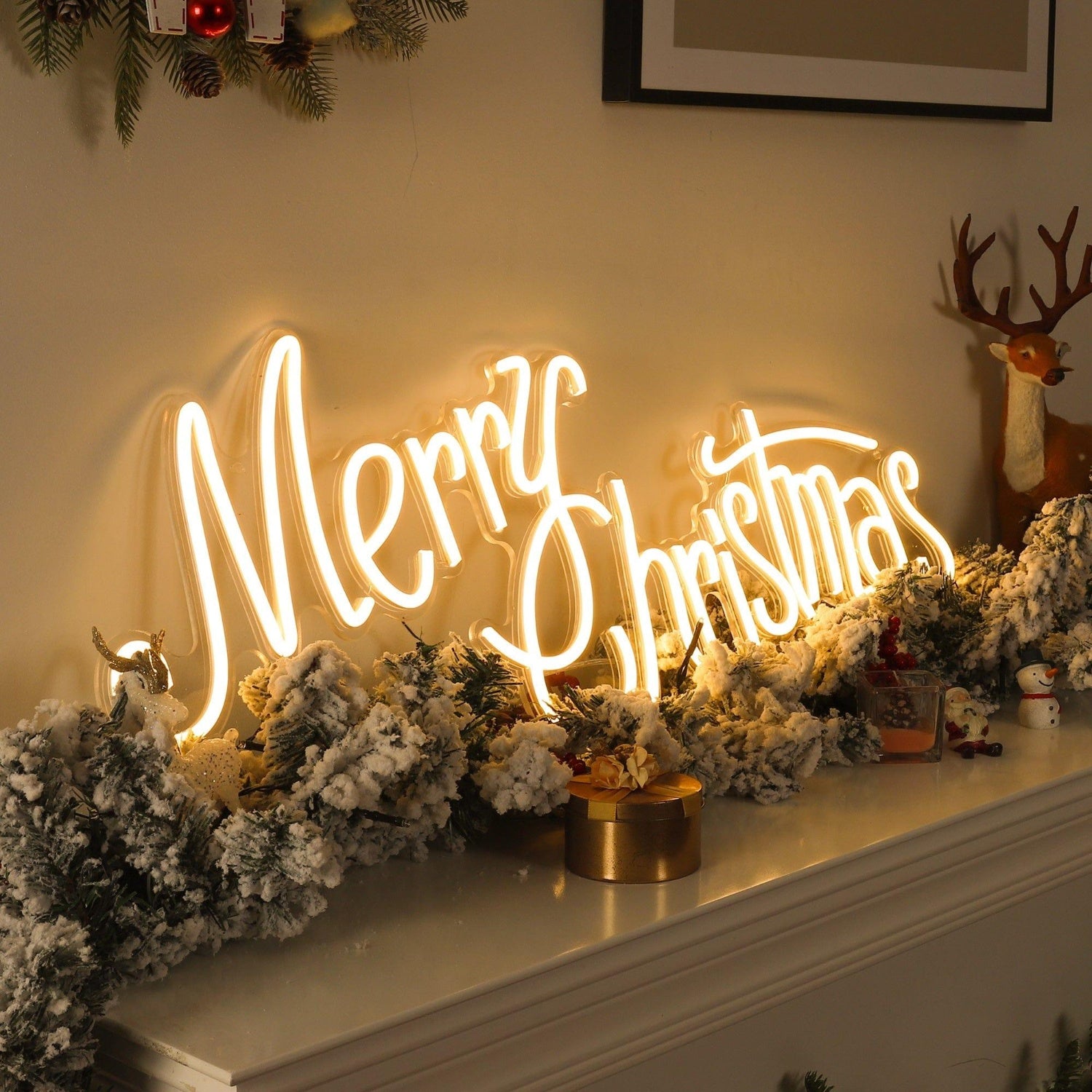 Warm White Merry Christmas Led Neon Sign For Indoor Holiday Decor | Shineneon