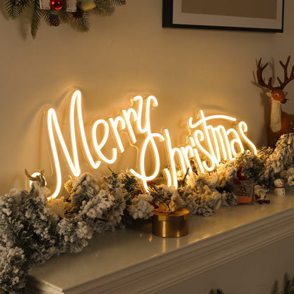 Warm White Merry Christmas Led Neon Sign For Indoor Holiday Decor | Shineneon