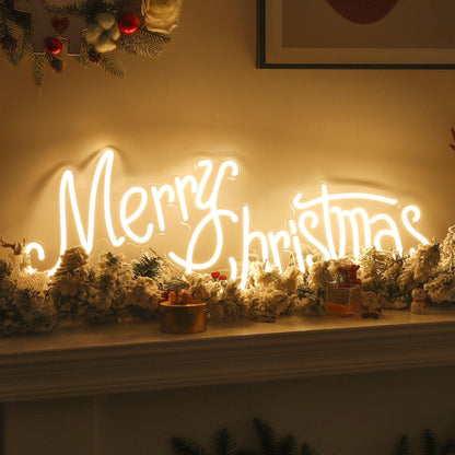 Warm White Merry Christmas Led Neon Sign For Indoor Holiday Decor | Shineneon