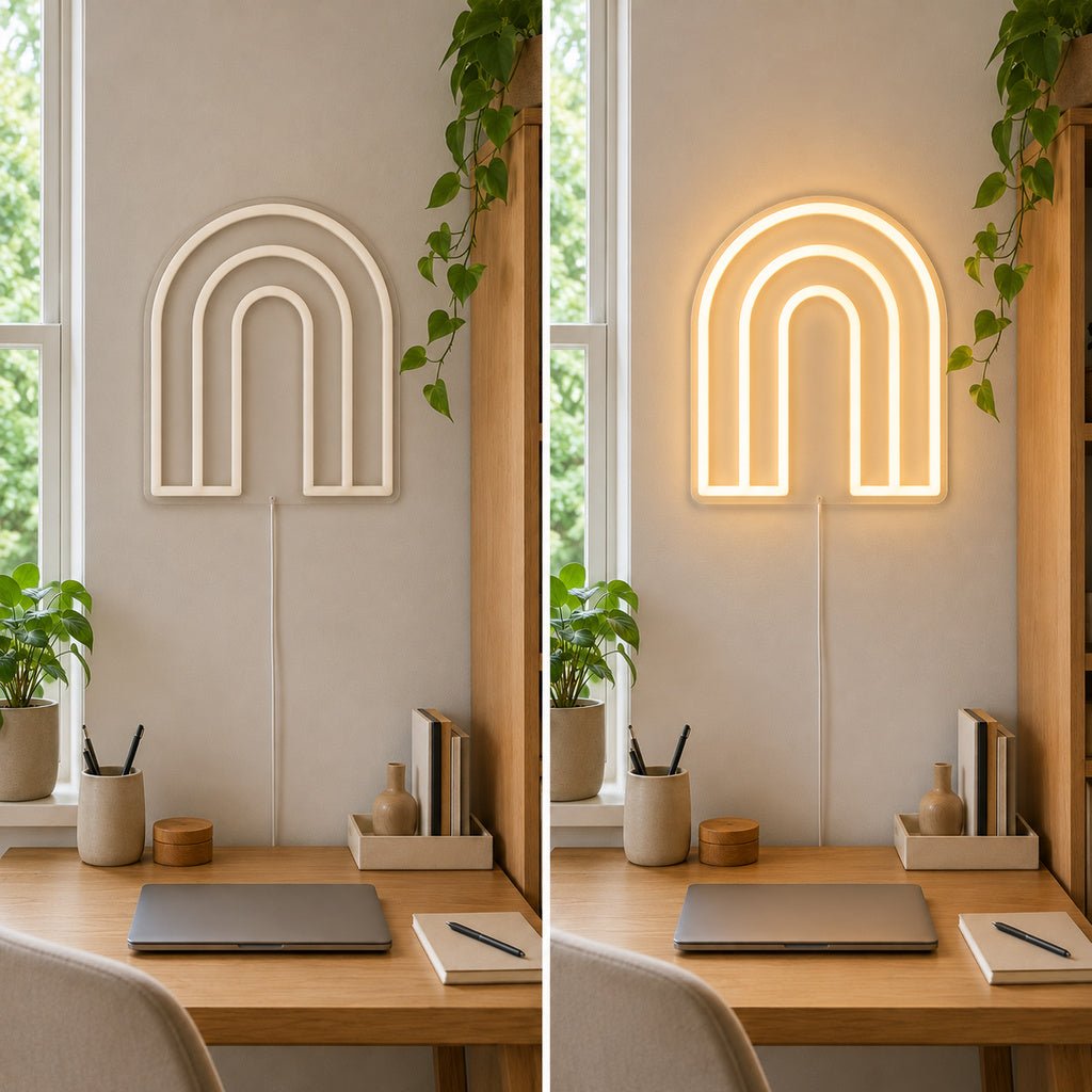 Warm White Triple Arch LED Neon Sign - Shineneon